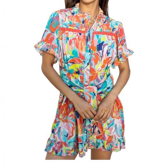 NEW ALLISON NEW YORK roxy dress in bold floral - Picture 2 of 4